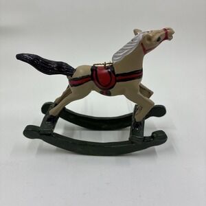 Vintage Hand Painted Toy Rocking Horse Christmas Ornament